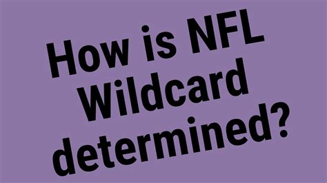 how is NFL wildcard determined